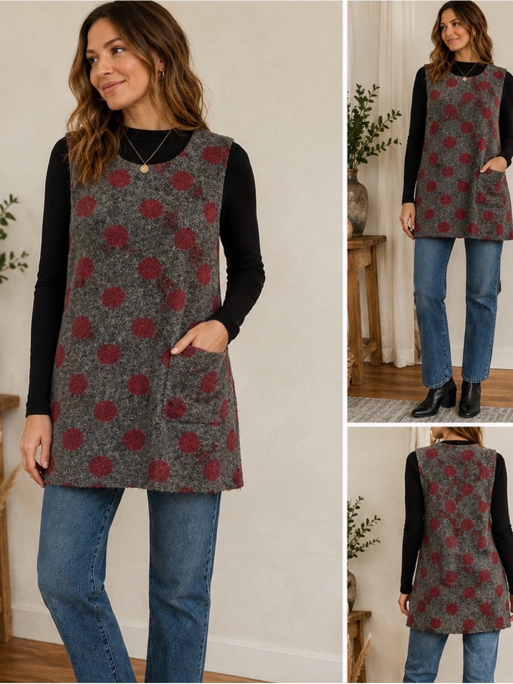 Cut Loose size S Wool blend polka dot tunic l jumper